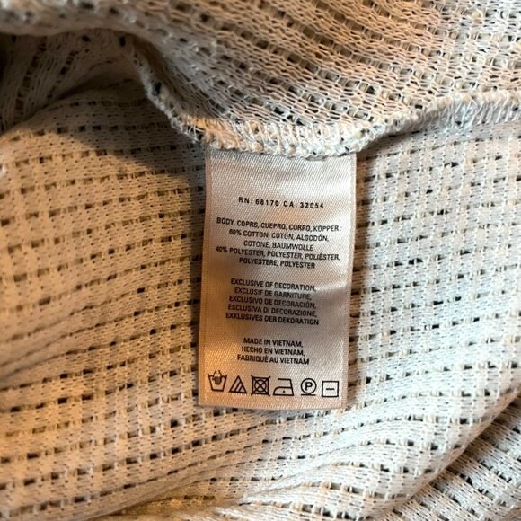 Anthropologie Saturday Sunday cream black textured top eyelet lace boho -M - Picture 11 of 11